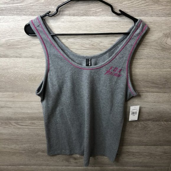 Fox Large Lapped Tank Top Heather Graphite Purple - Picture 1 of 5